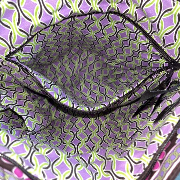 Vera Bradley Women's Black Flowered Multicolor Floral Shoulder Bucket Bag Sz M - Picture 10 of 13